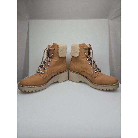 DV by Dolce Vita Russit Ankle Boot Lace Up Bootie Tan/Camel Women's 8.5 Buckle - Picture 11 of 12